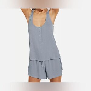 Eberjey Elon Henley Tank + High waisted shorts